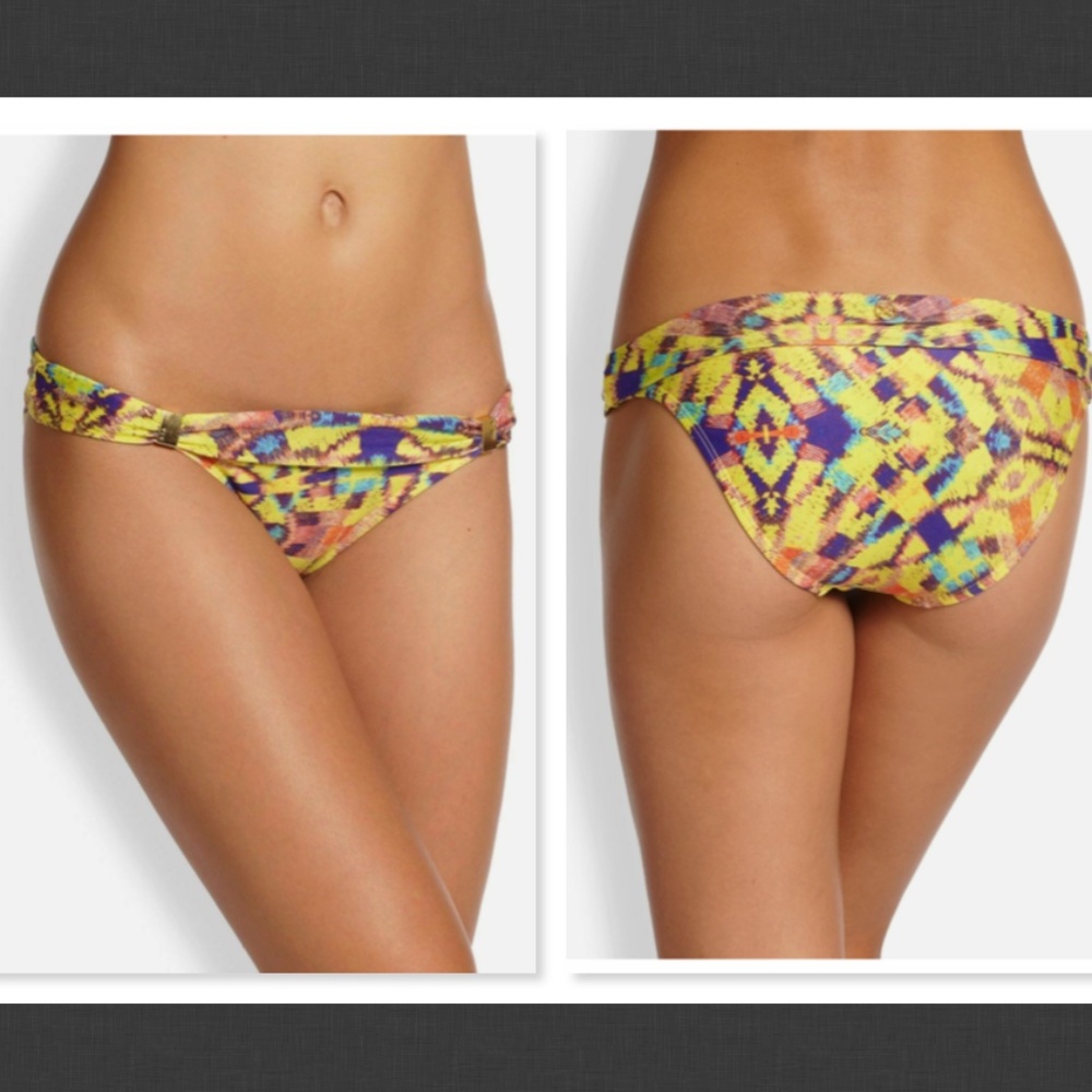NWT $98 ViX Swimwear Isis Bia Tube Bikini Full Bottom in Yellow Size XS